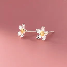Stud Earrings La Monada Daisy Flower 925 Sterling Silver Cute For Women Pierced Girls 18K Gold Plated