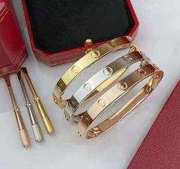 20 Bangle designer bracelet Titanium Steel bracelets for women silver gold Screw Screwdriver Nail Bracelet Women Men Love Bangles Couple
