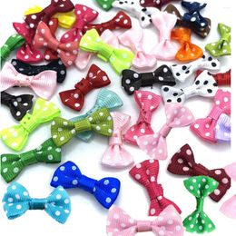 Hair Accessories 160PCS 1.6" Dots Grosgrain Ribbon Mini Bow Ties DIY Crafts Rose Appliques Scrapbook Wedding Party Decor HDJ37