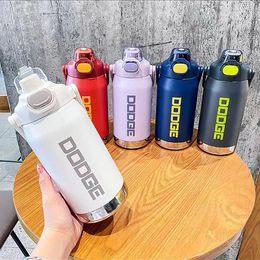 Mugs 950ml/1200ml Large-capacity Thermos Water Bottle Stainless Steel Thermos Cup Portable Tumbler Bottle Outdoor Insulated Sport Cup 231020