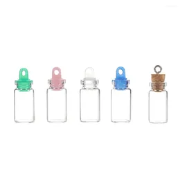 Storage Bottles 50pcs 1.5ml Small Mini Clear With Cork Ornaments Glass Bottle DIY Container Wishing Jars Decoration Wedding Message Vials
