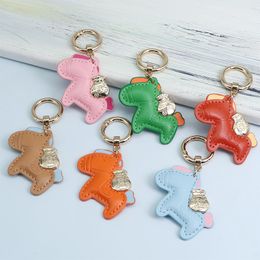 Action Toy Figures Mini INS Handmade Leather Horse Money Pony Pendant Keychain DIY Toy Wholesale By fast Air