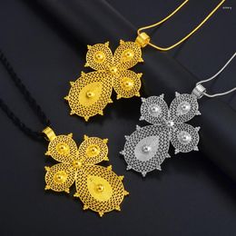 Pendant Necklaces Anniyo 9.2CM Ethiopian Large Cross Eritrean Traditional Ornaments Habesha African Arab Ethnic Jewellery #313506