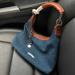 Shoulder Bags Fashionable 2023 New Design Large Capacity Retro Style Denim Bag Bucket Handbags for Tote Bagqwertyui879