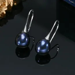 Dangle Earrings HENGSHENG Natural Freshwater 7-8mm White Pink Black Rice Shape Pearl 925 Sterling Silver Ear Hook Trendy Jewellery For Women