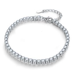 VVS Real Moissanite Diamond Tennis Bracelet 0.1ct for Women 925 Sterling Silver White Gold Plated Eternity wedding Fine Jewellery