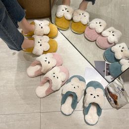 Slippers Furry Women 2023 Autumn And Winter Fashion All-match Plus Velvet Warm Comfortable Elegant Cotton