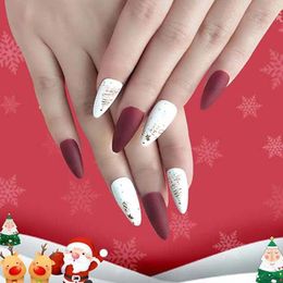 False Nails Snowman Full Cover Elk Manicure Tools Christmas Nail Decorations Art Tips Fake