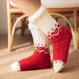 Kids Socks Winter Cotton Socks Plus Thicken Sleep Women Socks Keep Warm Kawaii Stocking Cute Christmas Gift Home Floor Room Funny Sock 231020