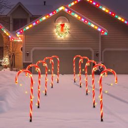 Christmas Decorations Outdoor Candy Cane Lights Xmas Tree Ornament Yard Waterproof and Durable Decor 231019