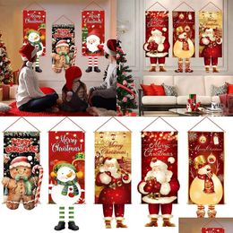 Christmas Decorations Santa Claus Hanging Flag Merry For Home 2023 Xmas Gifts Ornament Navidad Natal Year 2024 231013 Drop Delivery Dhrva