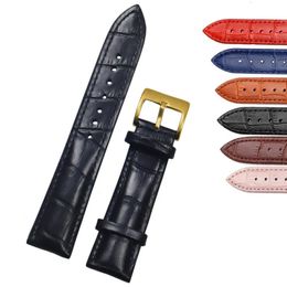 Watch Bands Genuine Leather Bracelets 141618202224mm Watch Steel Pin Buckle Band Strap High Quality Wrist Belt Strap Tool 231020