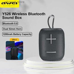 Cell Phone Speakers Awei Y526 TWS Sound Box Wireless Bluetooth Speaker Portable Outdoor Hifi Loudspeaker Waterproof Music Soundbar caixa de som Q231021