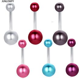 Acrylic Ball Stainless Steel Navel Bar Belly Ring Navel Button Rings Banana Fashion Body Jewellery Ear Piercing Cartilage290w