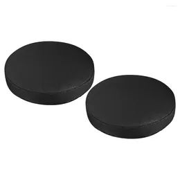 Chair Covers 2 Pcs Stool Cover Black Seat Cushion Dust-proof Pu Round Protective Dining Room Case Protector