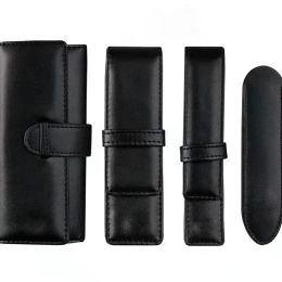 wholesale School Supplies Good Quality M Pens case gift pen bag Black leather Famous M pouchs