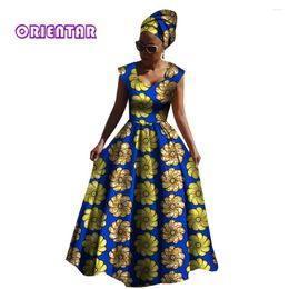 Ethnic Clothing ORIENTAR African Dresses For Women Sleeveless High Waist Long Maxi Dress Evening Party Traditional WY2843