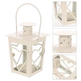 Candle Holders Rustic Decor Iron Holder Tabletop Lantern Gift Ornament Tea White Party Decoration