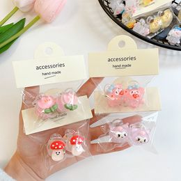 Japanese Style Cartoon Kuromi Hairclip Cute Rabbit Bow Hairpins Claw Baby Girls Hair Clips Headwear Barrettes Accessories Hairclips Headdress 2837