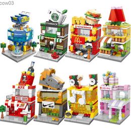 Blocks DIY Architecture Store Street View Food House Building Blocks Kit Girls Bricks Classic Movie Model Kids Toys For Children R231020