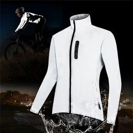 Cycling Jackets Cycling Jackets Reflective Night Running Safety Jackets Men Riding Waterproof Windproof Breathable Cycle MTB Road Bike Jersey 231019