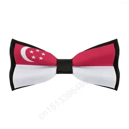 Bow Ties Polyester Singapore Flag Bowtie For Men Fashion Casual Men's Cravat Neckwear Wedding Party Suits Tie