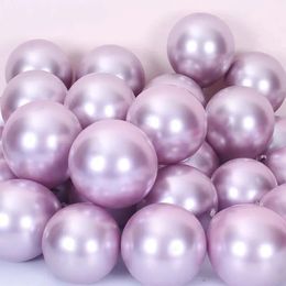 Christmas Decorations 25pcs Purple Rose Gold Chrome Balloons Adults Happy Birthday Party Decor Kids Globos Metallic Wedding 231019