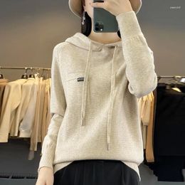 Women's Hoodies 2023 Autumn/Winter Hooded Knitwear Coat Woollen Sweater Loose And Fashionable Slim Age Reducing