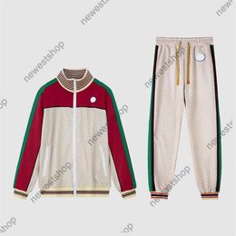 21ss spring Designer Tracksuit mens letter print Tracksuits luxury womens zipper Stripe Rtracksuits running Suits patchwork pants 306j