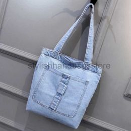 Shoulder Bags 2023 New Capacity Women's Shoulder Bag Wild Handbag Street Canvas Denim Shoulder Bag Colour Zipper Shopping Bagstylishhandbagsstore