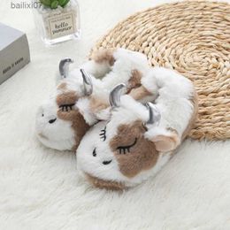 Slippers Fashion Boy Slippers Indoor Winter Plush Warm Kid House Footwear Soft Sole Home Shoes Girl Baby Items R231020