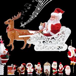 Christmas Decorations 2020 New Electric Music Toys Doll Climbing Ladder Chimney Doll Shake Hip Shaking Head Skydiving Santa Claus Christmas Decor Gift x1020