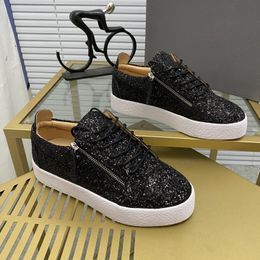 Designer Real Leather Casual Shoes for Mens size 34-48 Luxury High quality Leather Loafer Womens Trend Sneakers Unisex Gz Couple Rhinestone Tennis shoes MD0054