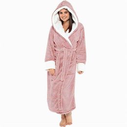 Spring Autumn Winter sleepwear women's robes S-5XL Women's bathrobes hooded Long sleeve Robe Niggown women homewear bath207k