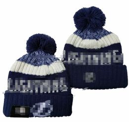 Men's Caps Hockey ball Hats Lightning Beanie All 32 Teams Knitted Cuffed Pom Tampa Bay Beanies Striped Sideline Wool Warm USA College Sport Knit hats Cap For Women a