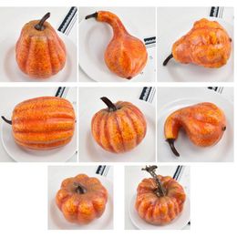 Decorative Flowers 8pcs Simulation Pumpkin Mini Artificial Foam Halloween Thanksgiving Table Decoration Props