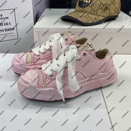 Maison Mihara Yasuhiro Hank Scarpe di tela tinte per uomo Sneaker lavata MMY Scarpe da uomo vintage con plateau Scarpe da ginnastica da donna Piattaforme da donna in rosa