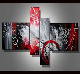Contemporary Wall Art Multiple 4 Pieces Sets Modern Abstract oil painting Handpainted on Canvas for Living Room Office el Home 8093688