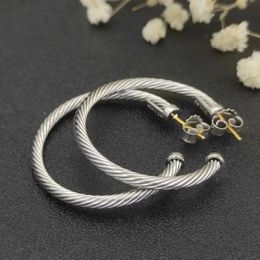 Jewellery Boxes DY Gold Hook Twisted Wire Buckle Earrings in Sterling Silver With 14K Yellow Plated 231019