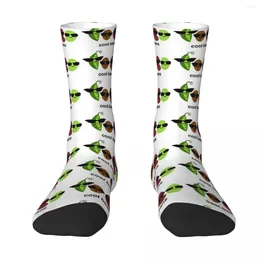 Men's Socks Cool Beans - Wearing Sunglasses Sock Men Women Polyester Stockings Customizable Funny