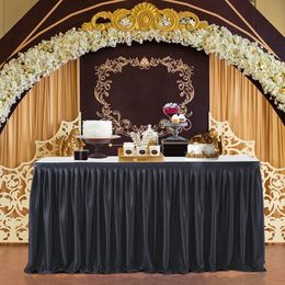 Table Skirt Birthday Party Table Skirt Cover 6ft Check-in Dessert Tulle Wedding el Conference Party Decoration 231019