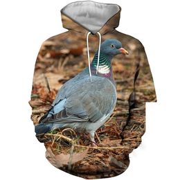 Customized Tees & Polos 021 Weedy Dove Men's casual baseball suit 3D digital printed pigeon series sweater