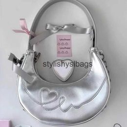Shoulder Bags Vintage Silver Shoulder Luxury Half Moon Wallet Tote Bag Ladies Handbag Underarm Bags Handbagsstylishyslbags