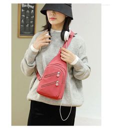 Waist Bags Casual Chest Bag Zipper Front Sling Multi Pocket Purse Outdoor Sports Portable Trendy Versatile Shoulder
