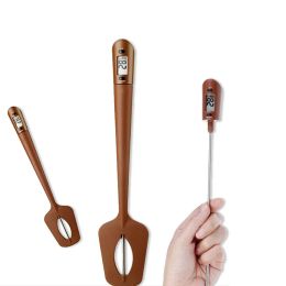 wholesale Silicone Spatula Electronic Digital Thermometer Temperature Instruments Kitchen Food Barbecue Milk Coffee Boil Syrup LL