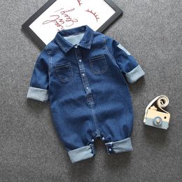 Rompers DIIMUU Baby Children Boys Clothes Toddler Kids Overalls Denim Pants Casual Jumpsuits Long Sleeve Fashion Trousers 231019