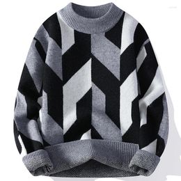 Men's Sweaters 2023 Fall Winter Fashion Argyle Turtleneck Sweater Men Tops High End Mens Christmas Thick Warm Harajuku Pullover