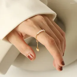Cluster Rings Fashion Imitation Pearl Minimalist Finger Ring White Round Wedding Anniversary Gift