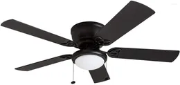 Benton 52" Matte Black Low Profile Ceiling Fan With Light