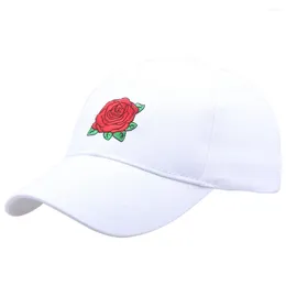 Ball Caps 2023 Rose Embroidery Baseball Cap Trucker For Women Men Unisex Adjustable Size Dad Hat